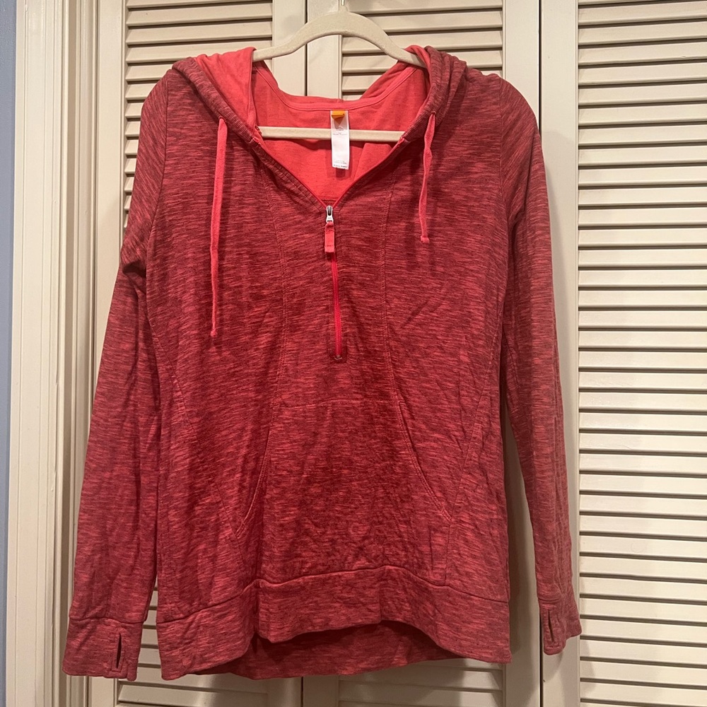 Lucy Pink 1/4 Zip Hooded Pullover - Size Small